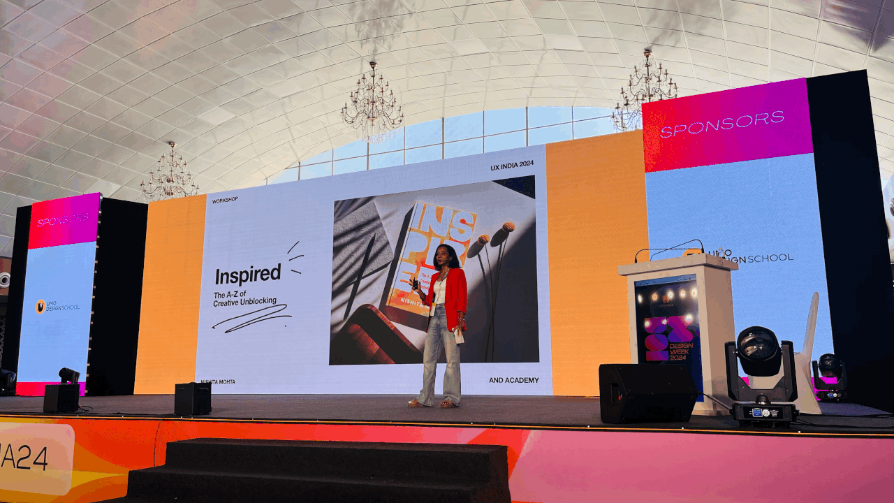 Nishita Mohta presenting Inspired at UX India 2024